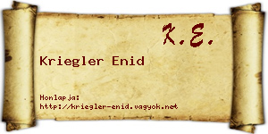 Kriegler Enid névjegykártya
